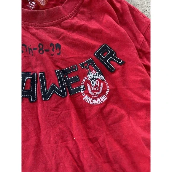 Rocawear Shirt Mens 3XL Red 99 Roc Applique Logo Graphic Tee Hip Hop Streetwear - Picture 5 of 10